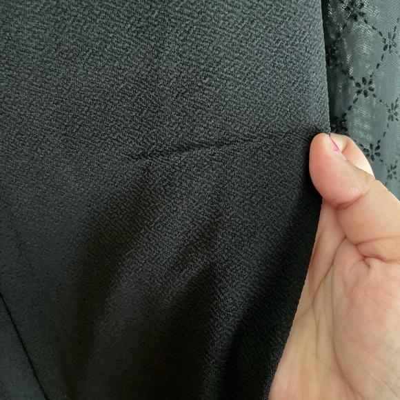 Almost Famous Black Dress with Sheer Long Sleeves size L - Picture 2 of 9